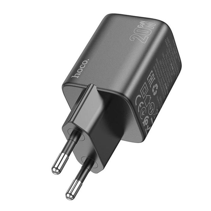 Hoco - Hoco Väggladdare 1xUSB-C 1xUSB-A 20W N41 - Svart
