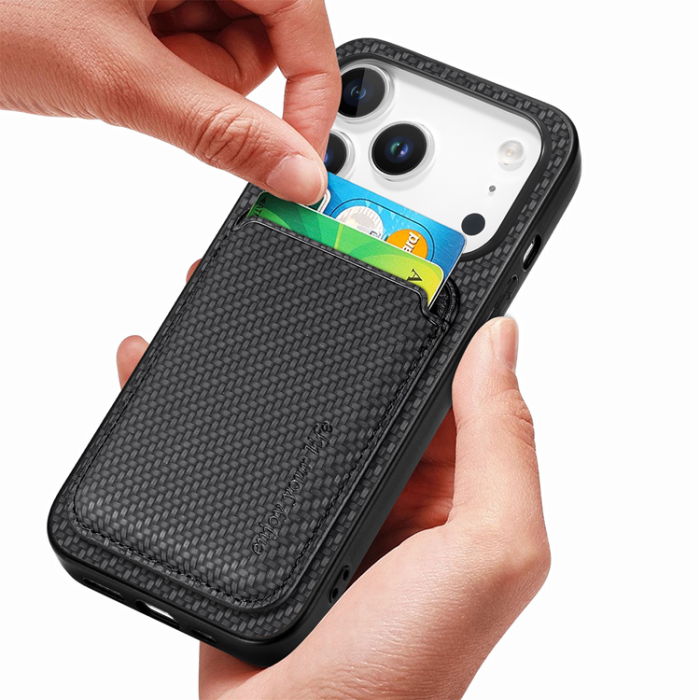 A-One Brand - iPhone 17 Pro Mobilskal Detachable Korthållare - Svart