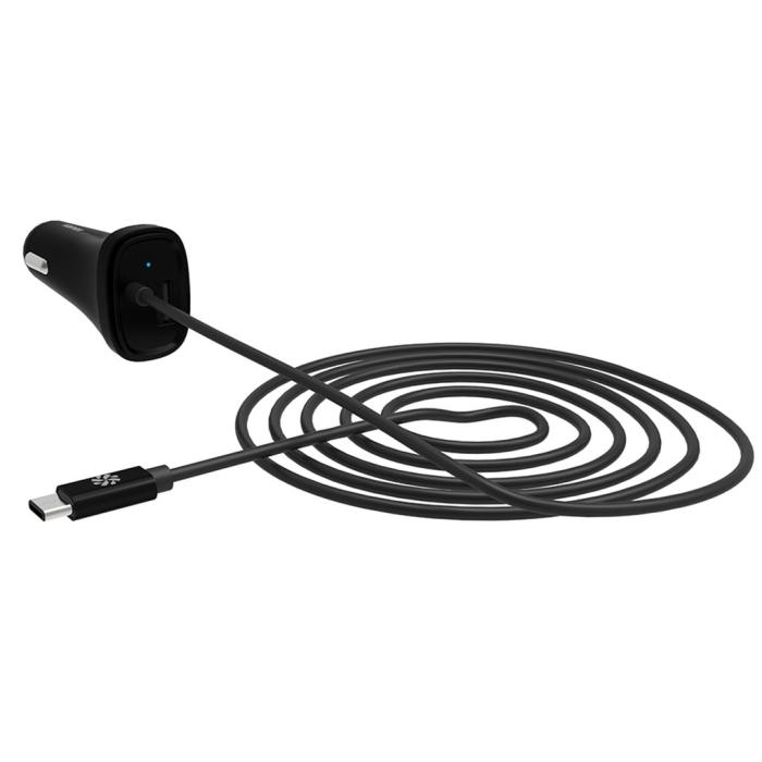 UTGATT1 - Kanex USB-C Car Charger, 1.2M - Svart