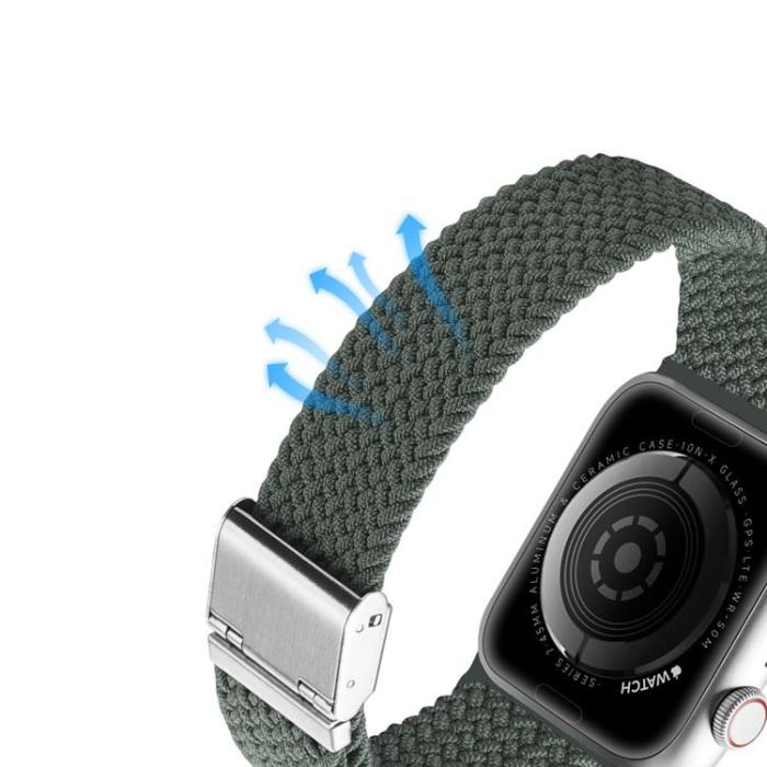 UTGATT1 - Dux Ducis Apple Watch 4/5/6/7/8/SE (41/40/38mm) Armband Braided - Olive Grön