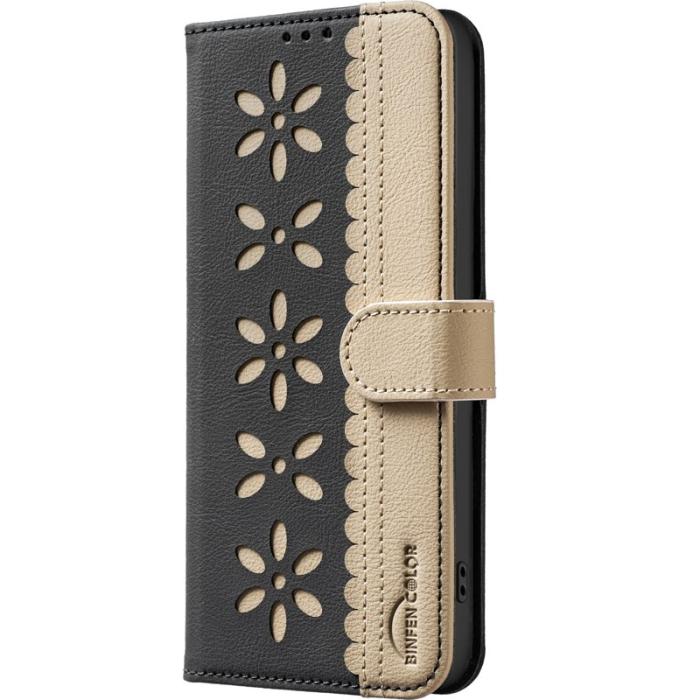 BINFEN COLOR - BINFEN Samsung Galaxy A37 Plånboksfodral Konstläder RFID Skydd - Svart