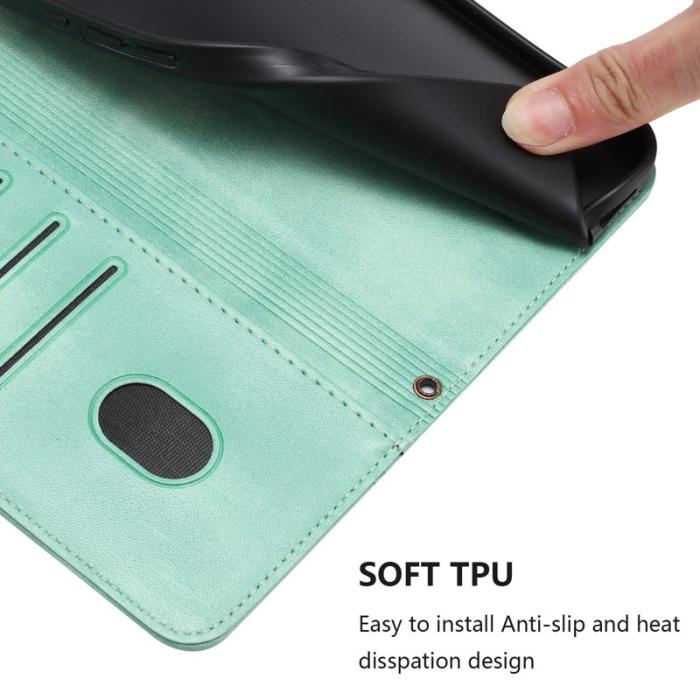 OEM - Samsung Galaxy A37 Plånboksfodral Retro Textur Konstläder - Mintgrön