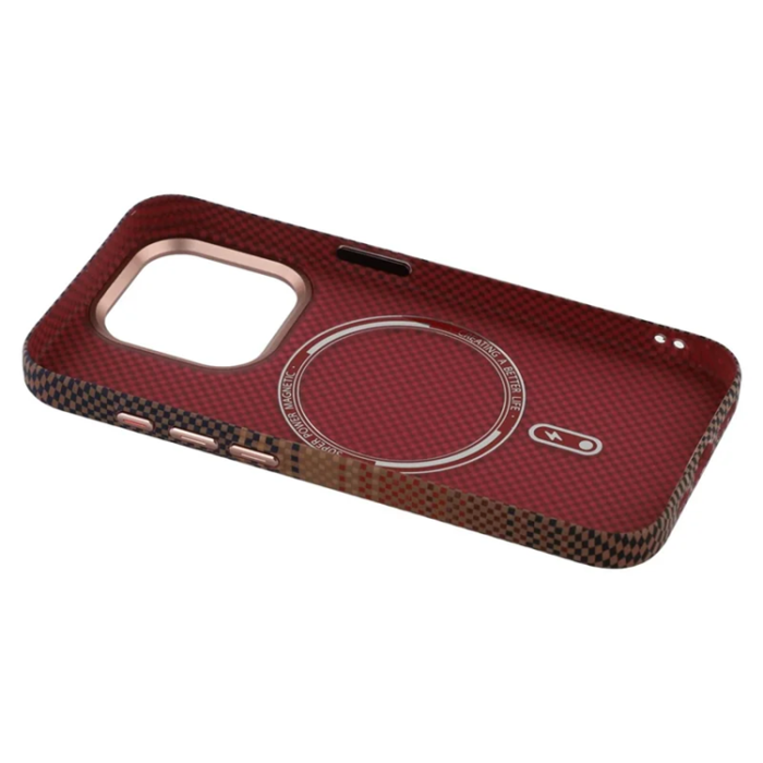 A-One Brand - iPhone 15 Pro Mobilskal Magsafe Kevlar Aramid Fiber - Guld