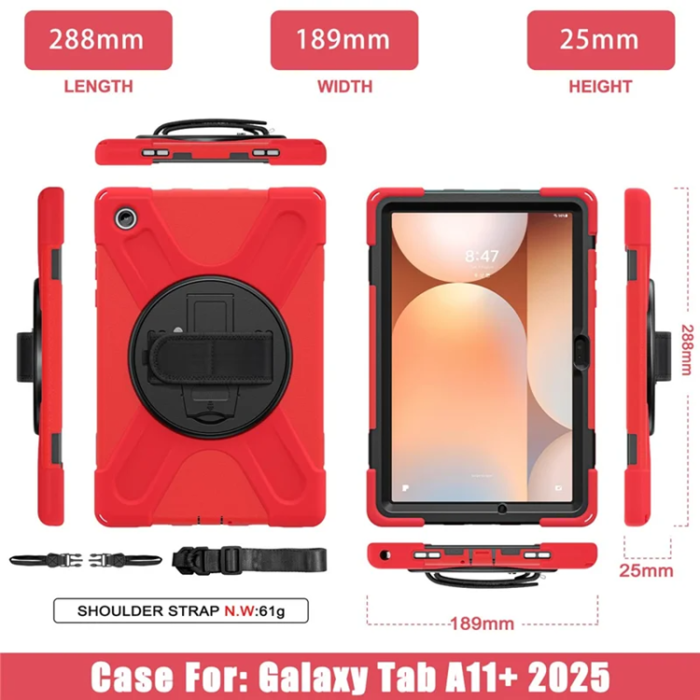 A-One Brand - Galaxy Tab A11 Plus Mobilskal Kickstand Silikon Axelrem