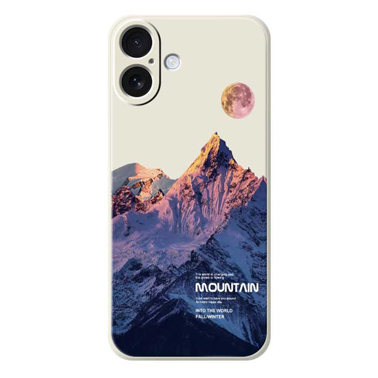iPhone 17 Mobilskal Blue Snow Mountain Pattern TPU - Beige | 2353 | AlltMobil