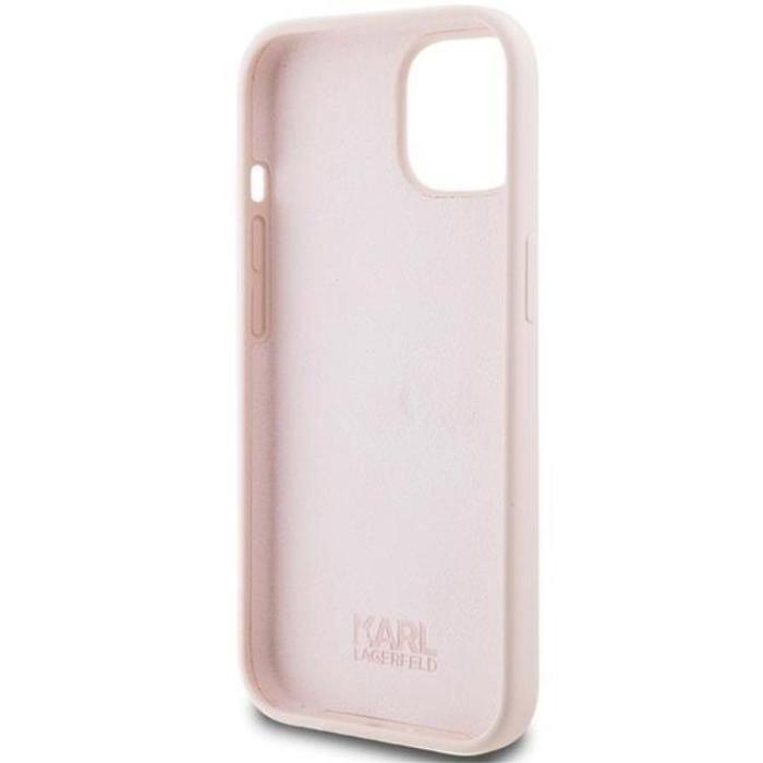 KARL LAGERFELD - KARL LAGERFELD iPhone 15 Mobilskal Silikon Karl Script - Rosa