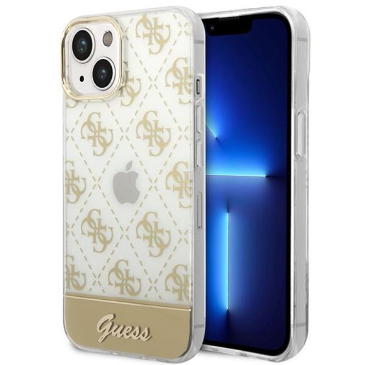 GUESS iPhone 14 Plus Skal Pattern Script - Guld | 2353 | AlltMobil