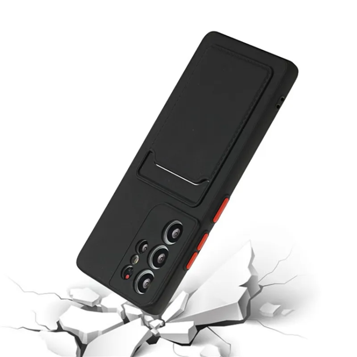 A-One Brand - Galaxy S23 Ultra Mobilskal Korthållare TPU - Svart