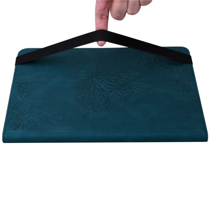 A-One Brand - iPad 10.9 (2022) Fodral Butterfly Flower Imprinted - Blå