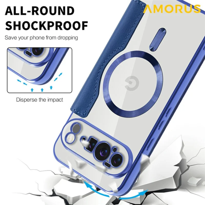 AMORUS - AMORUS Google Pixel 10 Pro XL Plånboksfodral Magsafe RFID - Sapphire