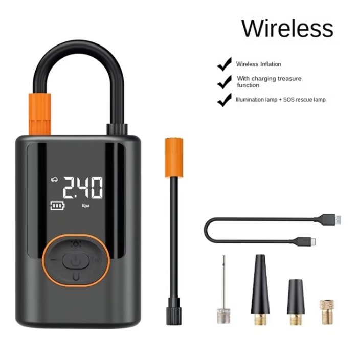 OEM - Bärbar Trådlös Bildäckpump med Powerbank - Svart
