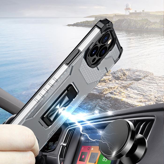 OEM - Crystal Ring Kickstand Skal iPhone 12 Pro - Röd
