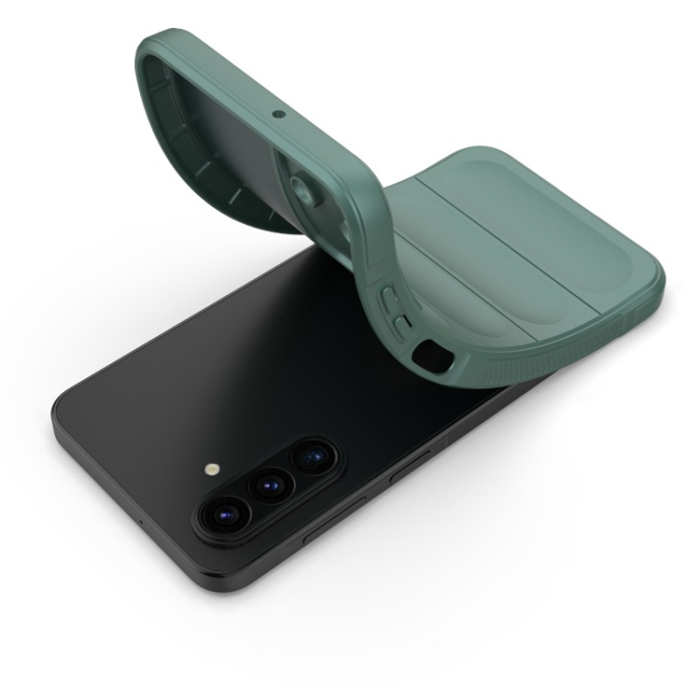 WANLONFENG - WANLONFENG Galaxy A17 Mobilskal med Härdat Glas HD - Armégrön