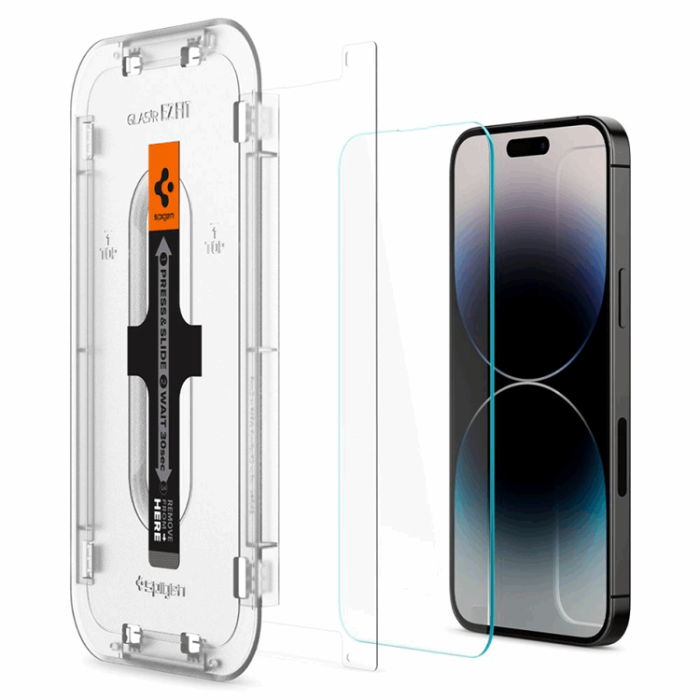 Spigen - Spigen iPhone 14 Pro Max Härdat Glas Skärmskydd Ez-Fit 2-Pack - Clear