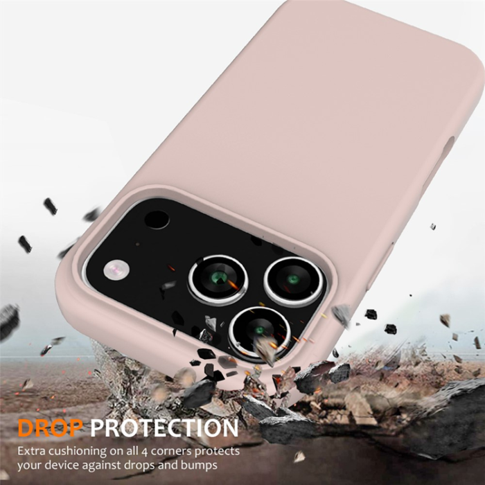 A-One Brand - iPhone 17 Pro Max Mobilskal MagSafe Silikon Anti-Drop - Rosa