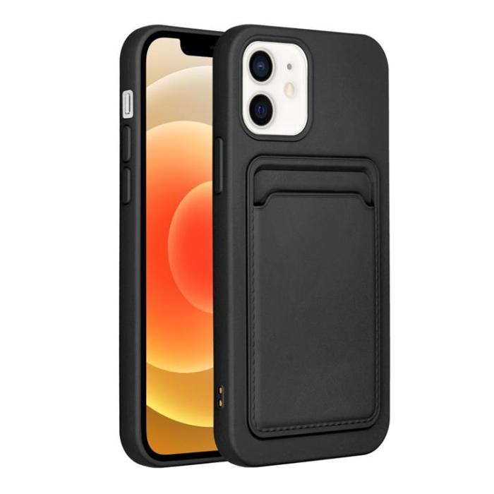 Forcell - Forcell Apple iPhone 12 Skal Korthållare - Svart