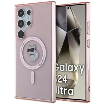 Karl Lagerfeld Galaxy S24 Ultra Mobilskal Magsafe IML Choupette - Rosa