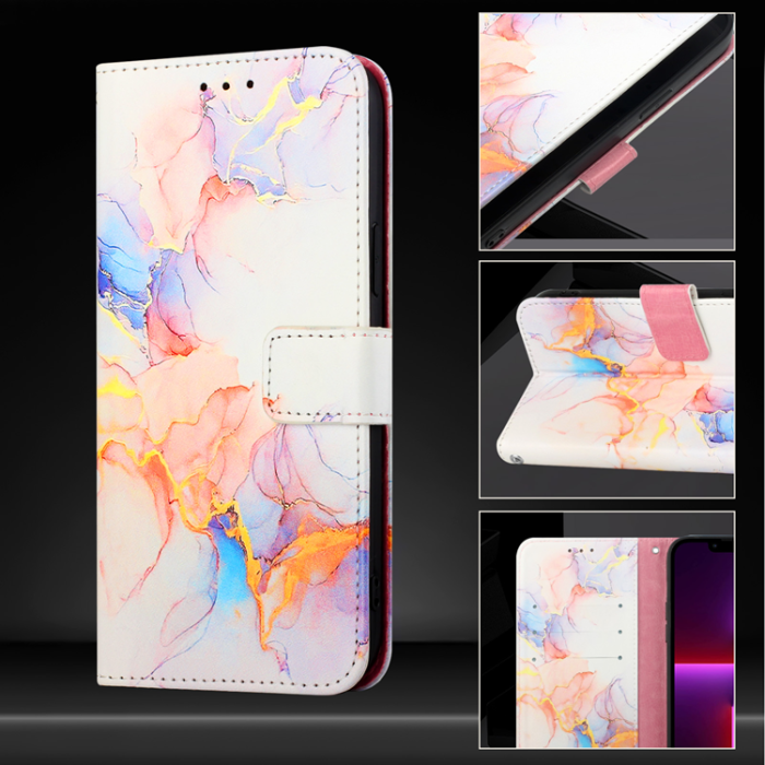 A-One Brand - iPhone 16 Pro Max Plånboksfodral Marble Pattern LS004
