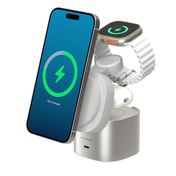 ALOGIC - Alogic Qi2 4-in-1 Trådlös Laddare iPhone, Apple Watch, AirPods