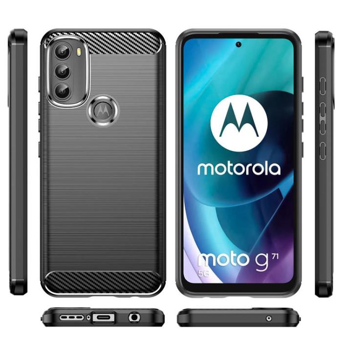 UTGATT1 - Carbon Motorola Moto G71 5G Skal Flexible - Svart