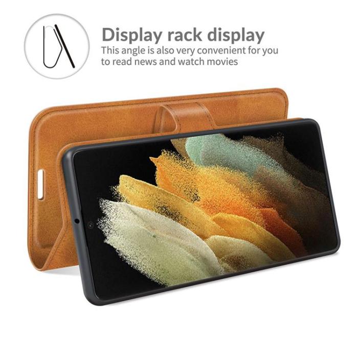 OEM - Flip Folio Fodral Galaxy S22 Ultra - Ljusbrun
