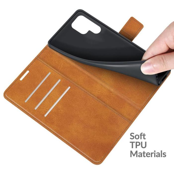 OEM - Flip Folio Fodral Galaxy S22 Ultra - Ljusbrun