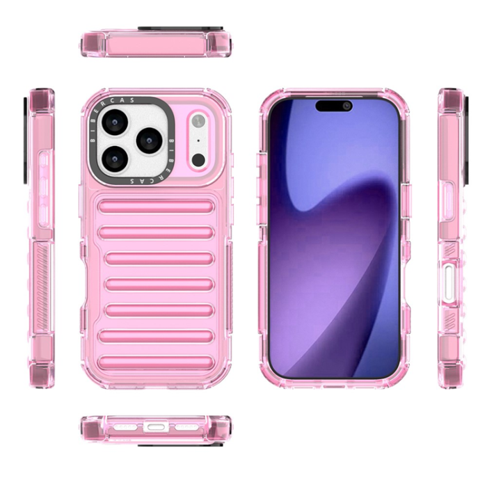 A-One Brand - iPhone 17 Pro Max Mobilskal Stripe Design Detachable - Ljusrosa