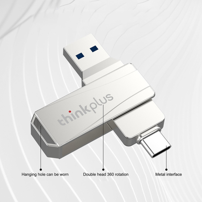 Lenovo - LENOVO Pendrive 64GB USB/USB-C Dual THINKPLUS MU252 - Silver