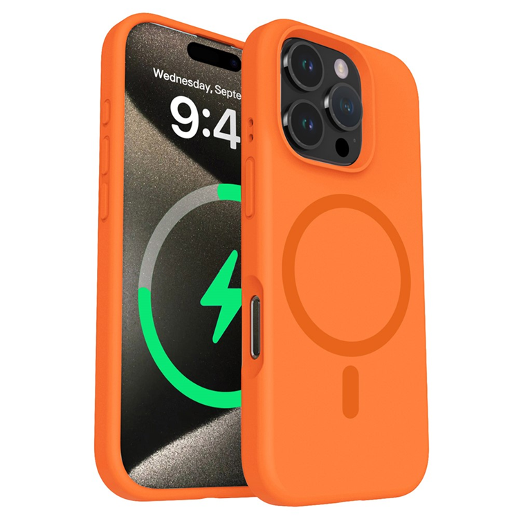 iPhone 16 Pro Max Mobilskal Magsafe Liquid Silicone - Orange | 2353 | AlltMobil