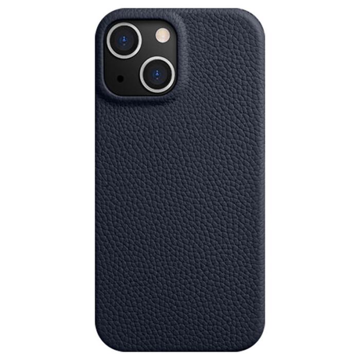 Melkco - MELKCO Mobilskal till iPhone 14 Plus Äkta Läder PC Skydd Dark Blue - Blå