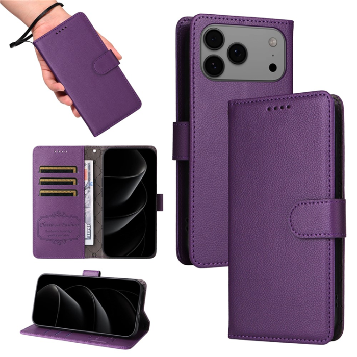 A-One Brand - iPhone 17 Pro Max Plånboksfodral RFID Blocking med Handledsrem