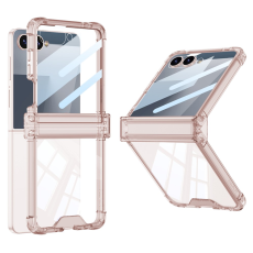GKK - GKK Galaxy Z Flip 7 Mobilskal med Back Film Airbag Hinge - Rosa