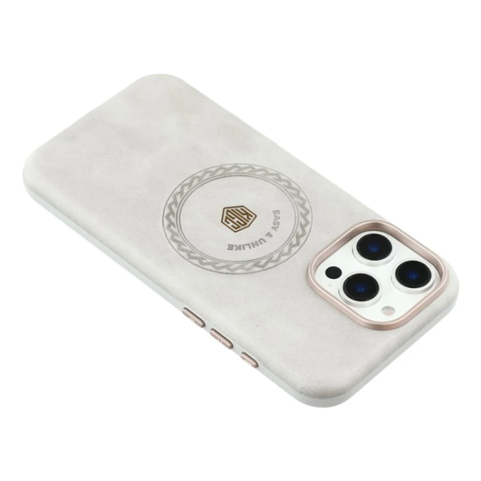 KIGC - KIGC iPhone 16 Pro Max Mobilskal Magsafe Läder - Grå