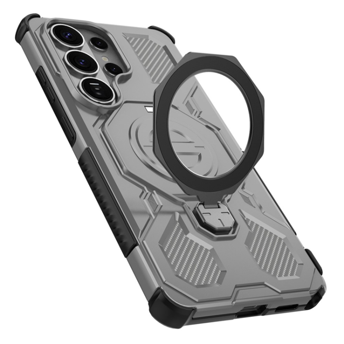 A-One Brand - Galaxy S26 Ultra Mobilskal Rotating Metal Kickstand - Grå