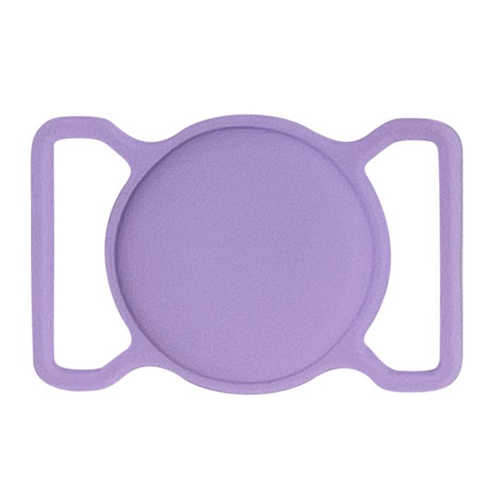 UTGATT5 - Silicone Pet Dog Cat Collar Skal Apple AirTag - Lila