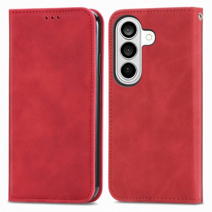 OEM - Mobilfodral för Samsung Galaxy S26 Konstläder Kortfack - Röd