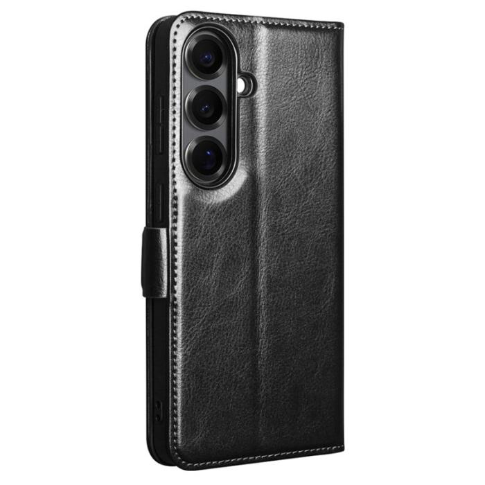 QIALINO - Qialino Mobilfodral för Samsung Galaxy S26 Äkta läder Kortfack - Svart