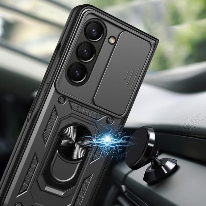 OEM - Galaxy Z Fold 5 Mobilskal Hybrid Armor Camshield - Svart