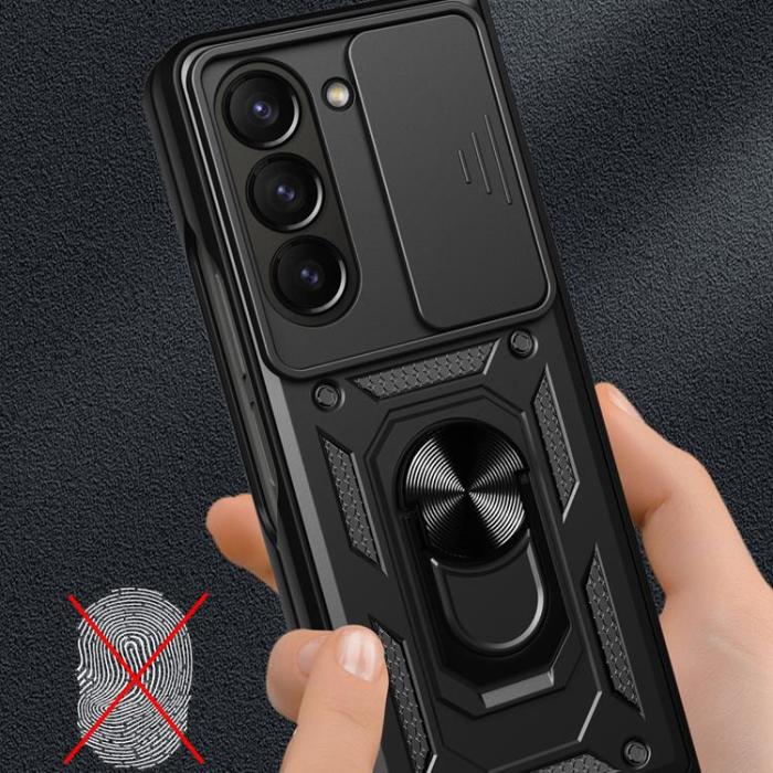 OEM - Galaxy Z Fold 5 Mobilskal Hybrid Armor Camshield - Svart