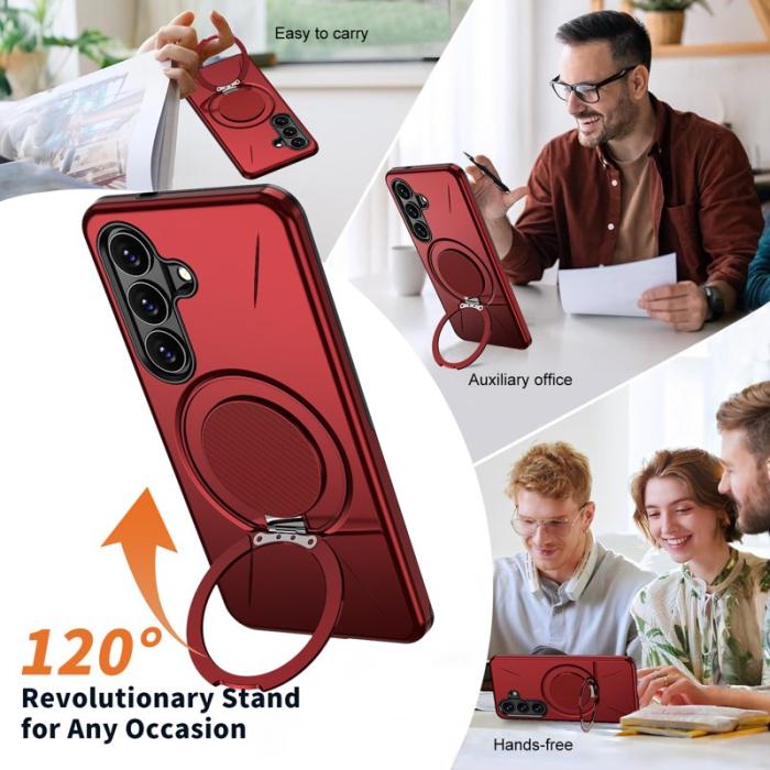 OEM - Mobilskal för Samsung Galaxy S26 Ultra Magnetiskt Kickstand TPU + PC - Röd