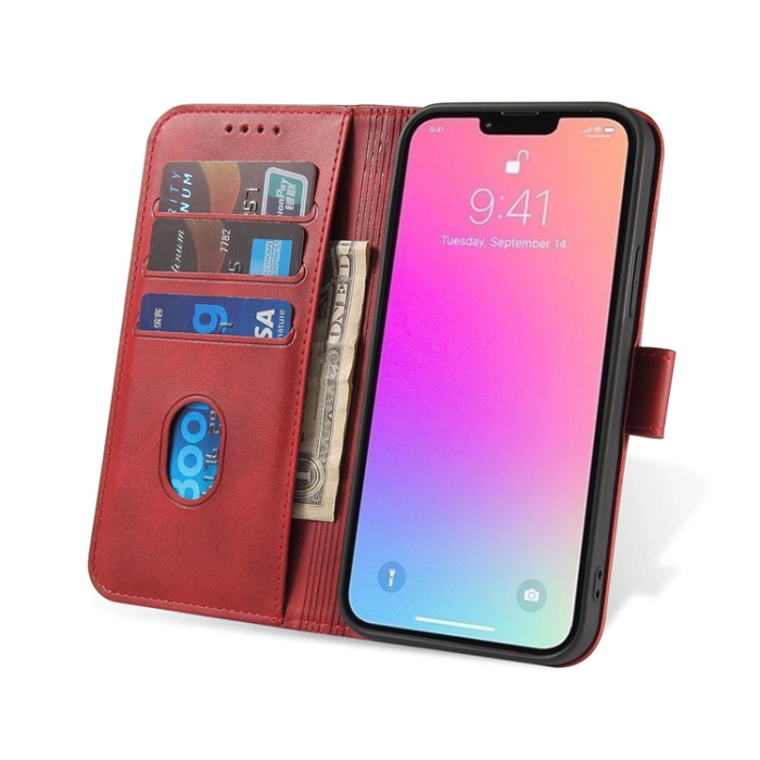 OEM - Galaxy S23 Ultra Plånboksfodral Magnet Kickstand - Röd