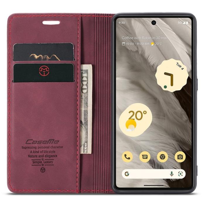 Caseme - CASEME 013 Series Mobilskal till Google Pixel 7a Konstläder Röd