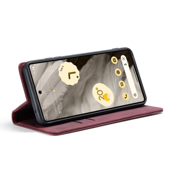 Caseme - CASEME 013 Series Mobilskal till Google Pixel 7a Konstläder Röd