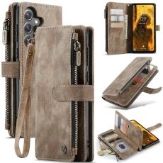 Caseme - CASEME C30 Pl&aring;nboksfodral f&ouml;r Samsung Galaxy S23 FE - Brun Konstl&auml;der