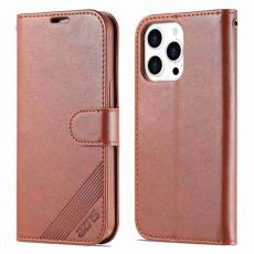 AZNS - AZNS iPhone 14 Pro Max Pl&aring;nboksfodral i Konstl&auml;der - Brun