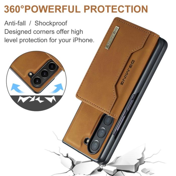 DG.MING - DG.MING M2 Kickstand Plånboksfodral Samsung Galaxy Z Fold5 - Brun
