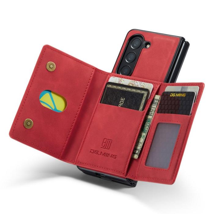 DG.MING - DG.MING M2 Kickstand Plånboksfodral Samsung Galaxy Z Fold5 Röd