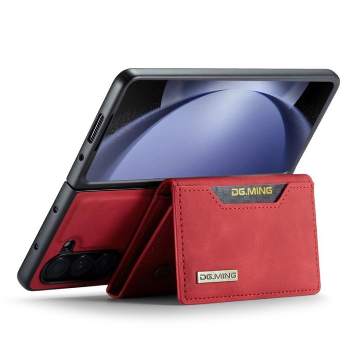 DG.MING - DG.MING M2 Kickstand Plånboksfodral Samsung Galaxy Z Fold5 Röd