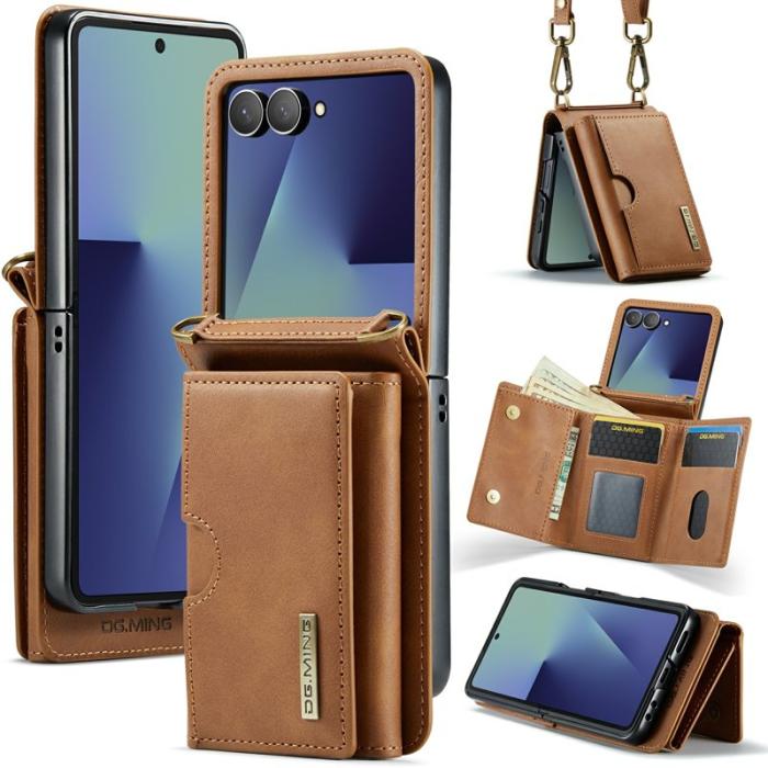 DG.MING - DG.MING M6 Series Konstläder Plånboksfodral för Samsung Galaxy Z Flip7 5G - Brun