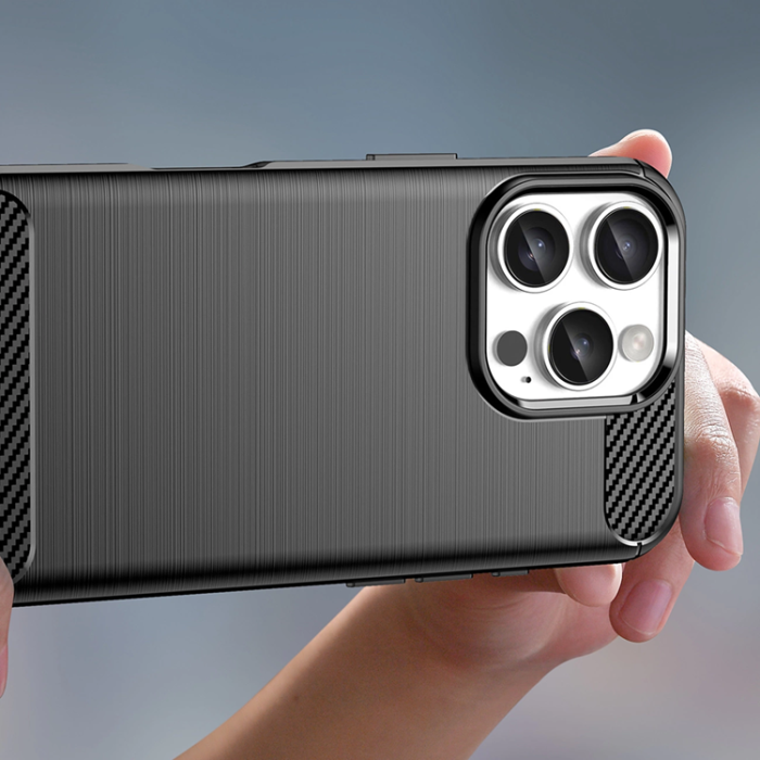 OEM - iPhone 16 Pro Max Mobilskal Silikon Carbon - Svart